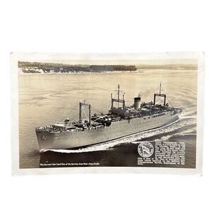 WWII USNS Navy Ship Frederick Funston Vintage Postcard Real Photo WW2 Unused